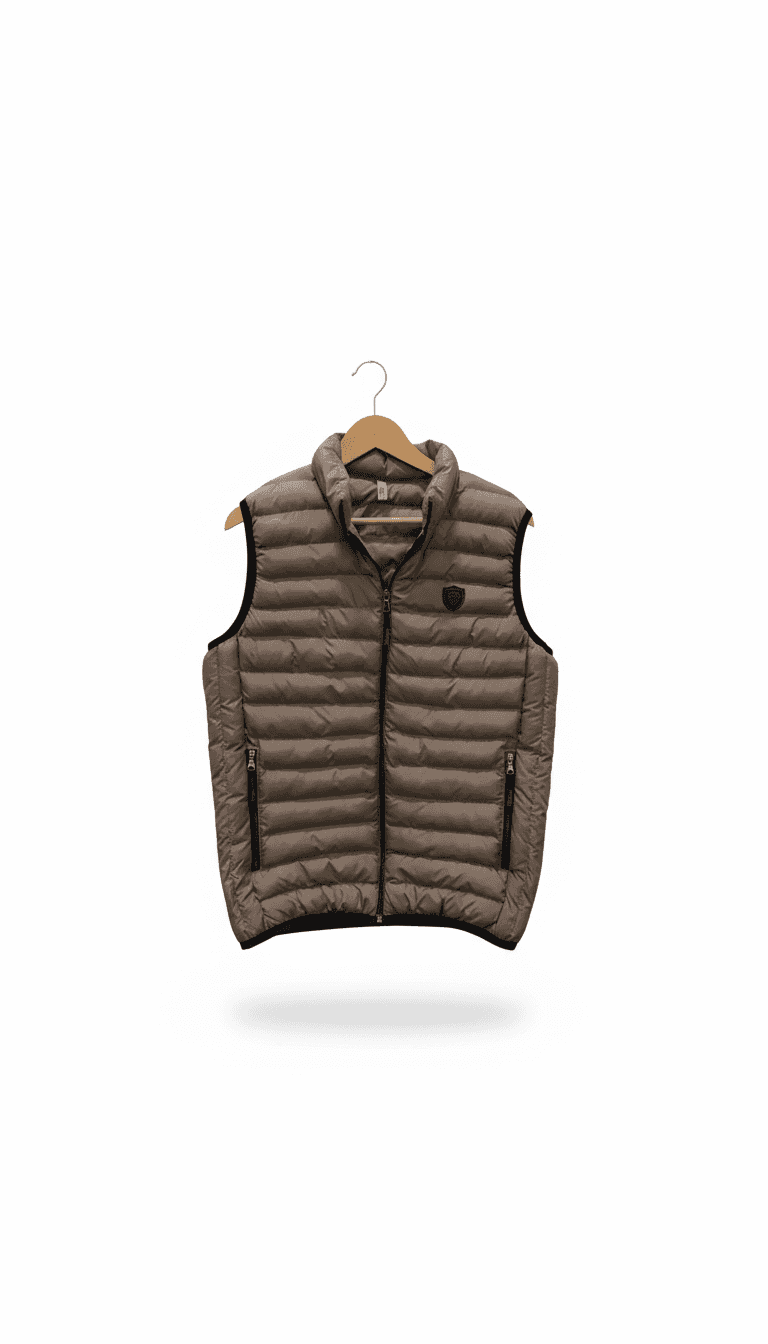 Khaki Beige Puffer Vest