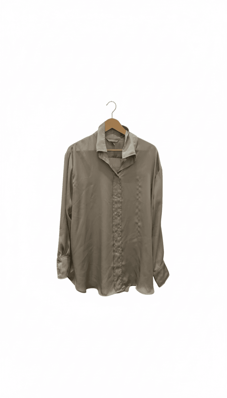 H&M Light Gray Button-Up Shirt