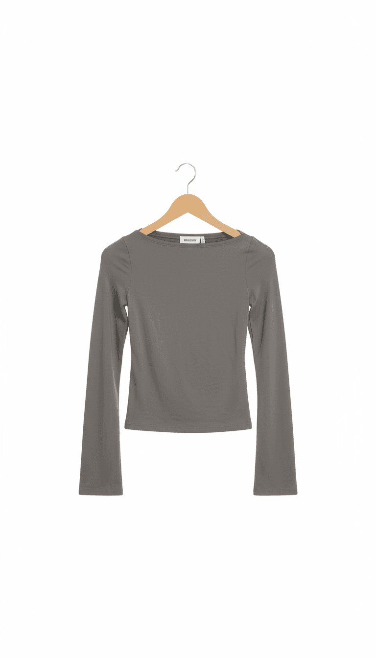 Weekday Gray Long Sleeve Top