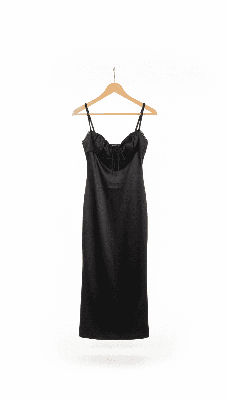 Gina Tricot Black Satin Slip Dress