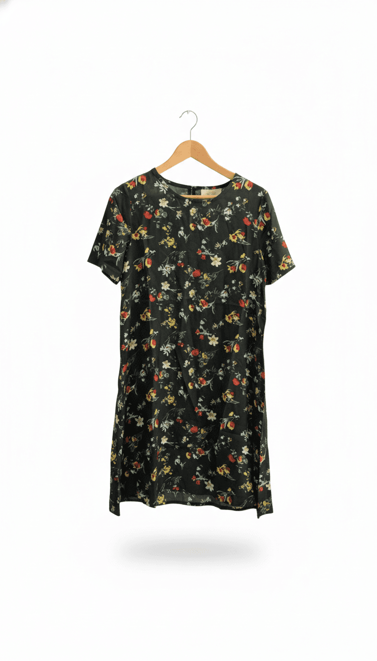 Steeam Womens Floral Black Dress
