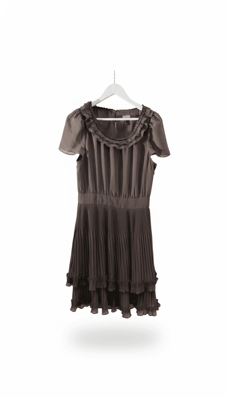 H&M Taupe Pleated Dress