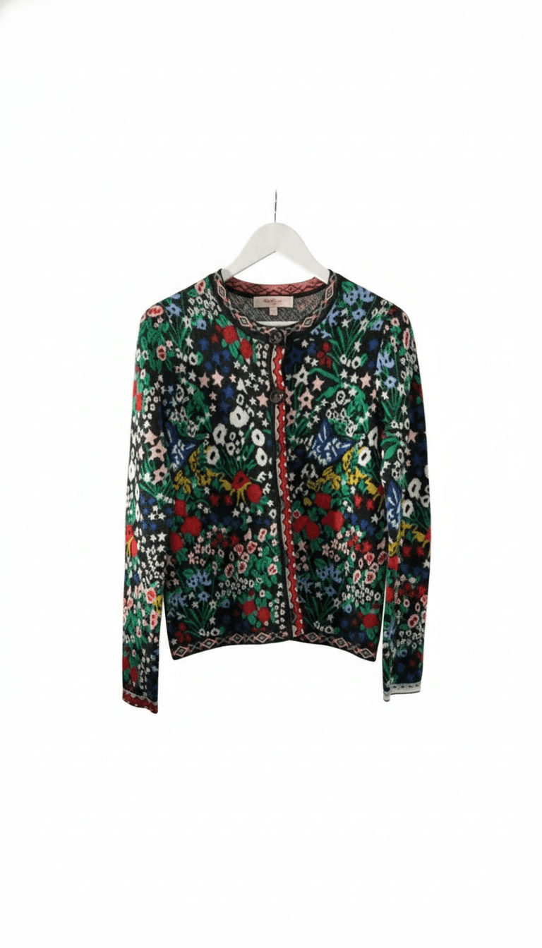 Derhy Floral Multicolor Knit Cardigan