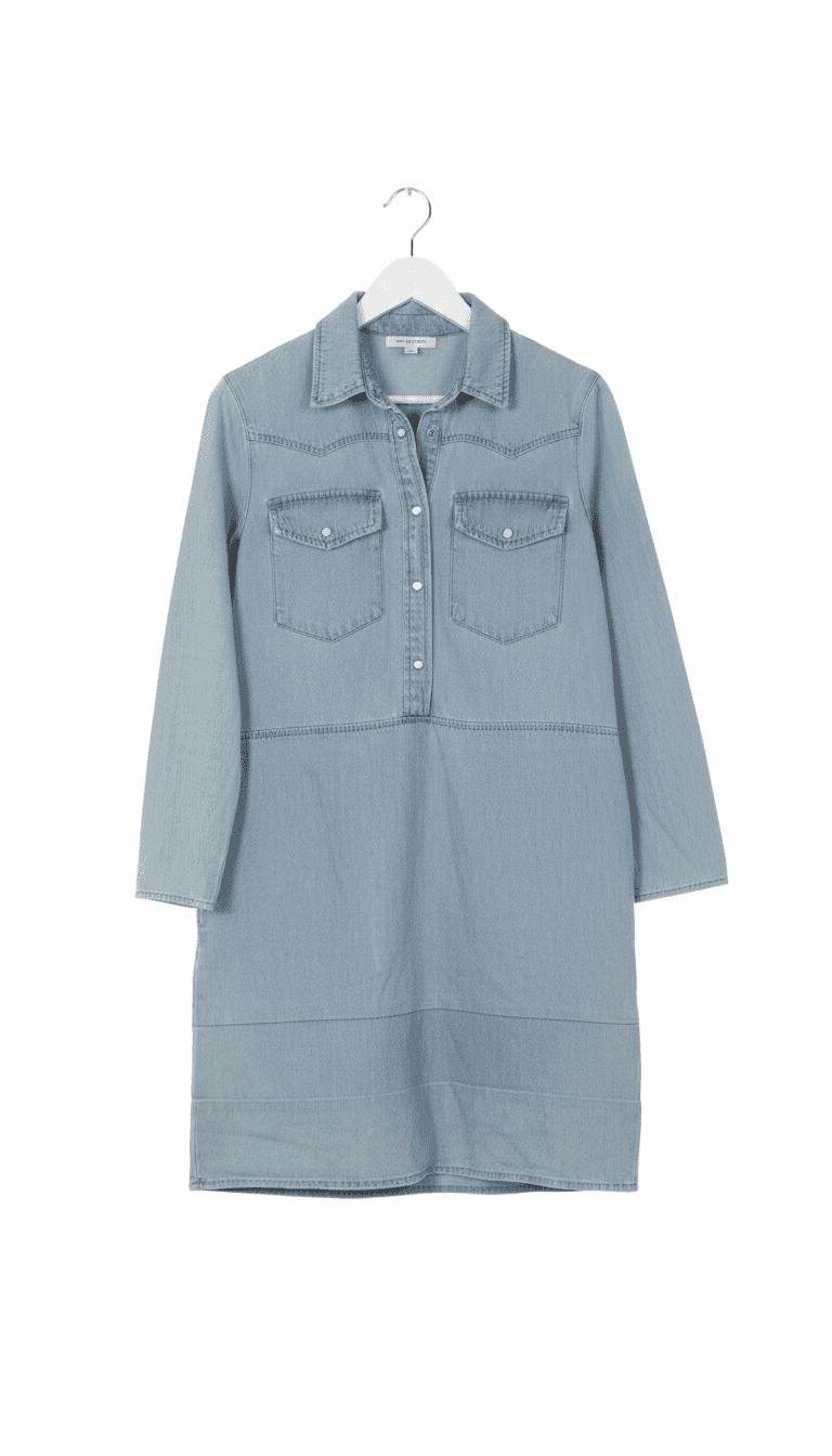 Vila Light Wash Denim Shirt Dress
