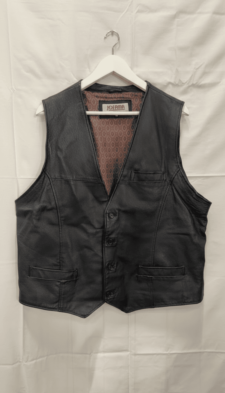Jofama Black Leather Vest
