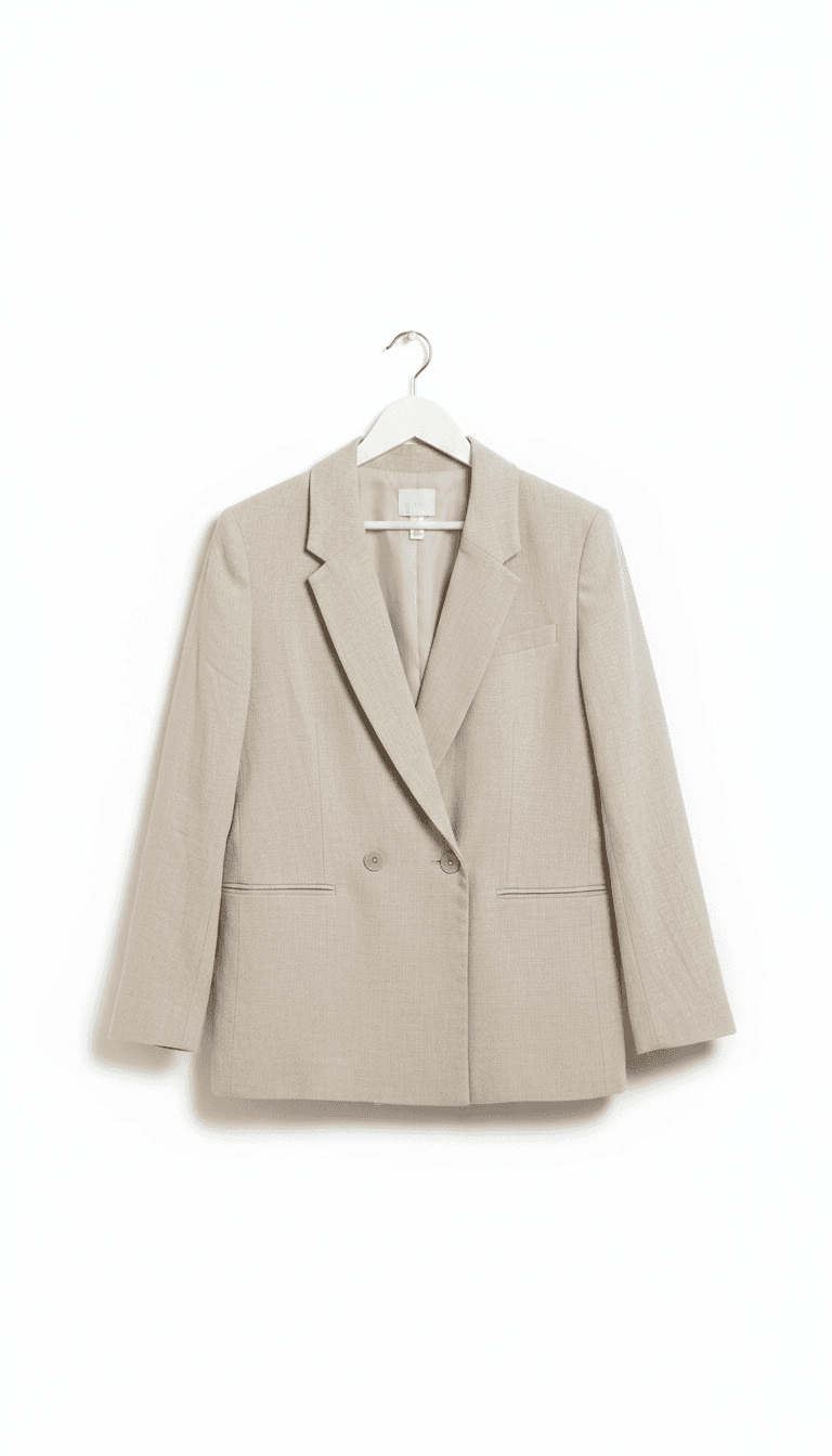 H&M Beige Double-Breasted Blazer