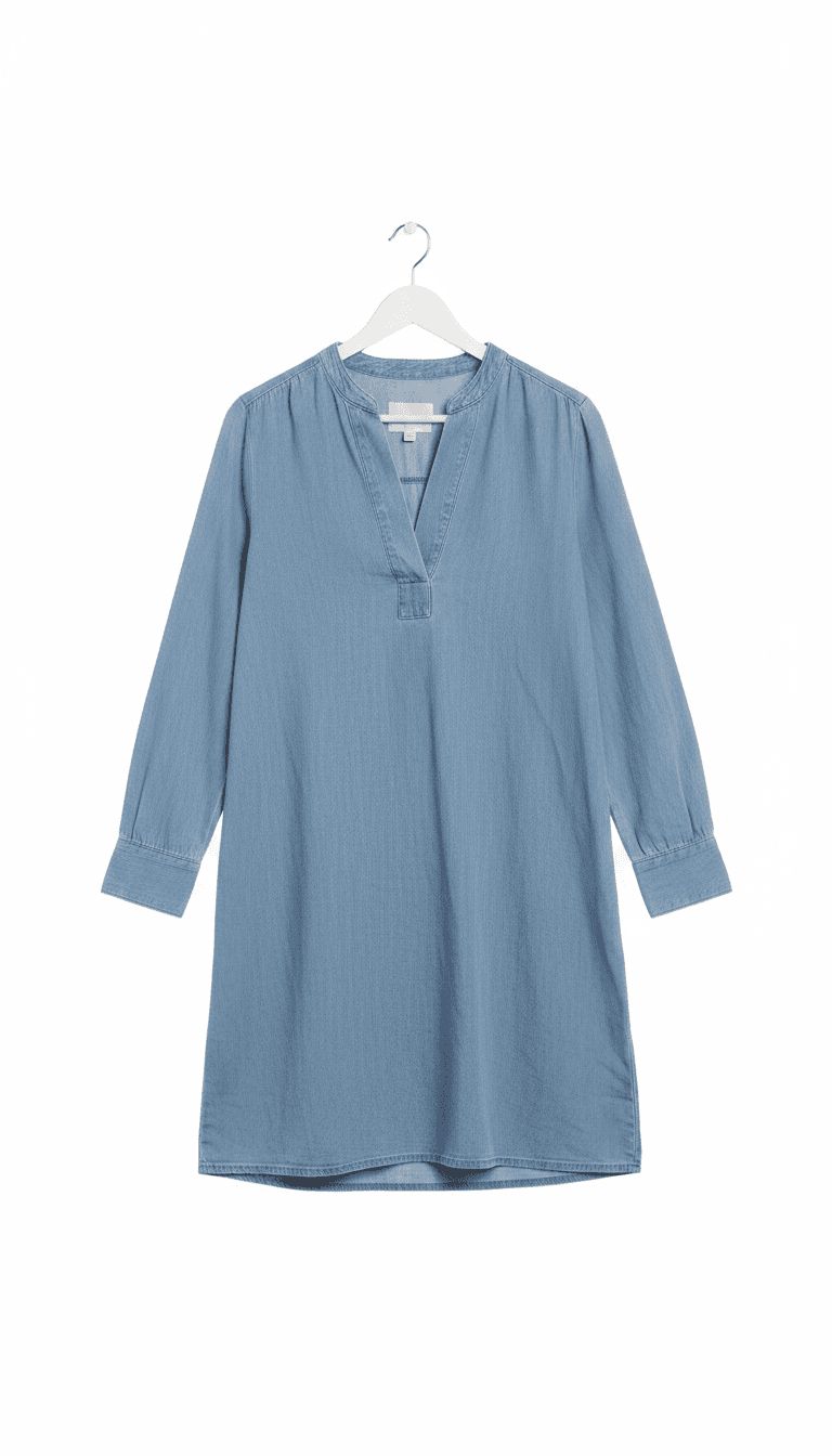 Long-sleeved denim dress