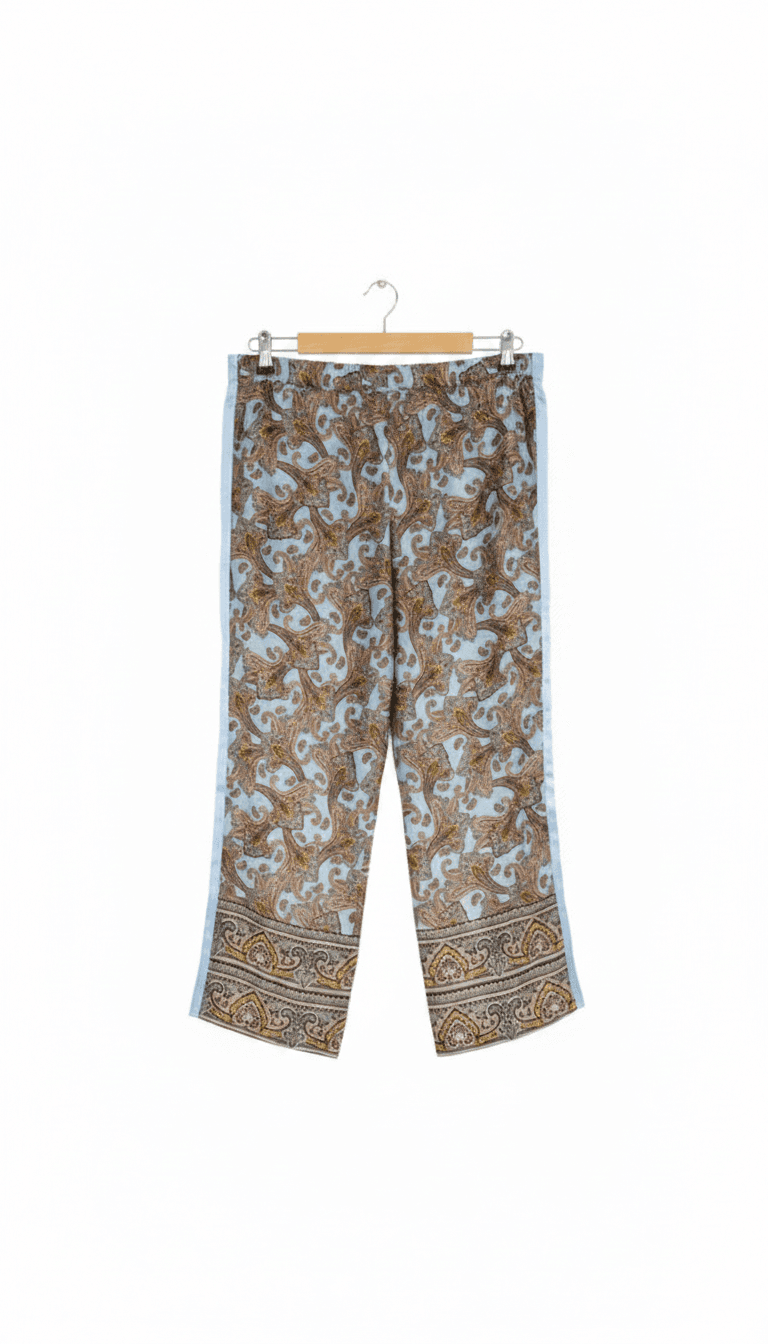 MNG Suit Blue Paisley Print Trousers