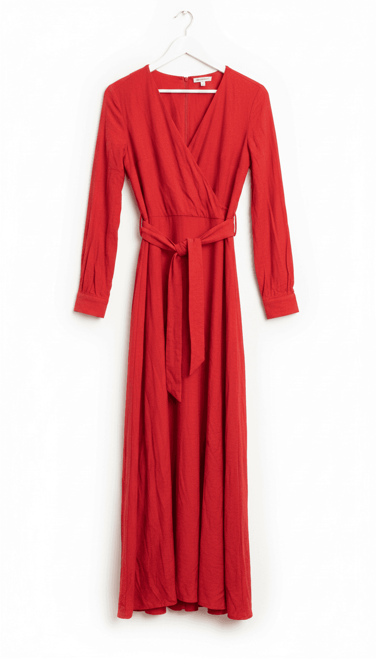 Mod-a c.s Store Red Wrap Maxi Dress
