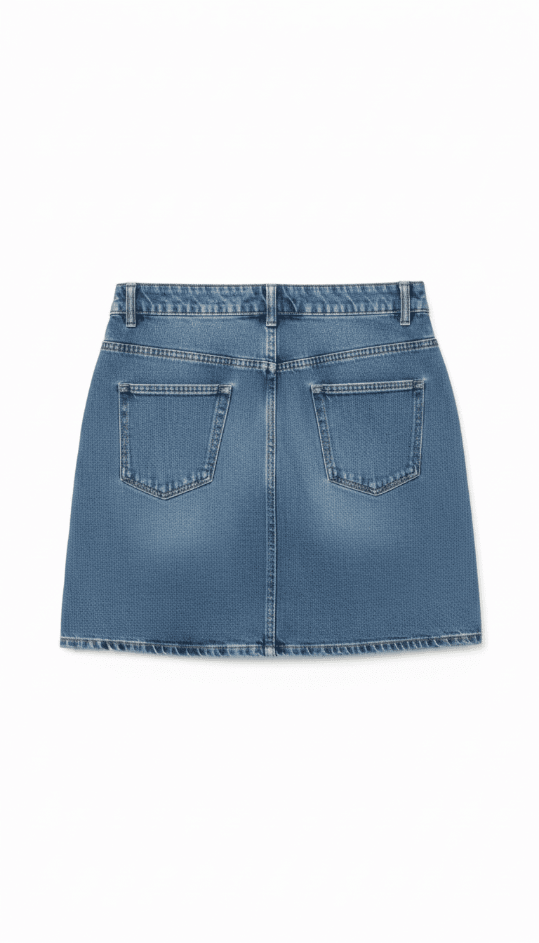 Noisy May Blue Denim A-Line Mini Skirt