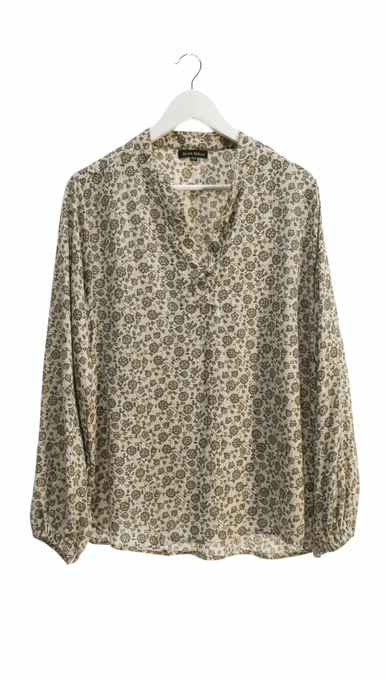 Black Colour Floral Print Long Sleeve Blouse