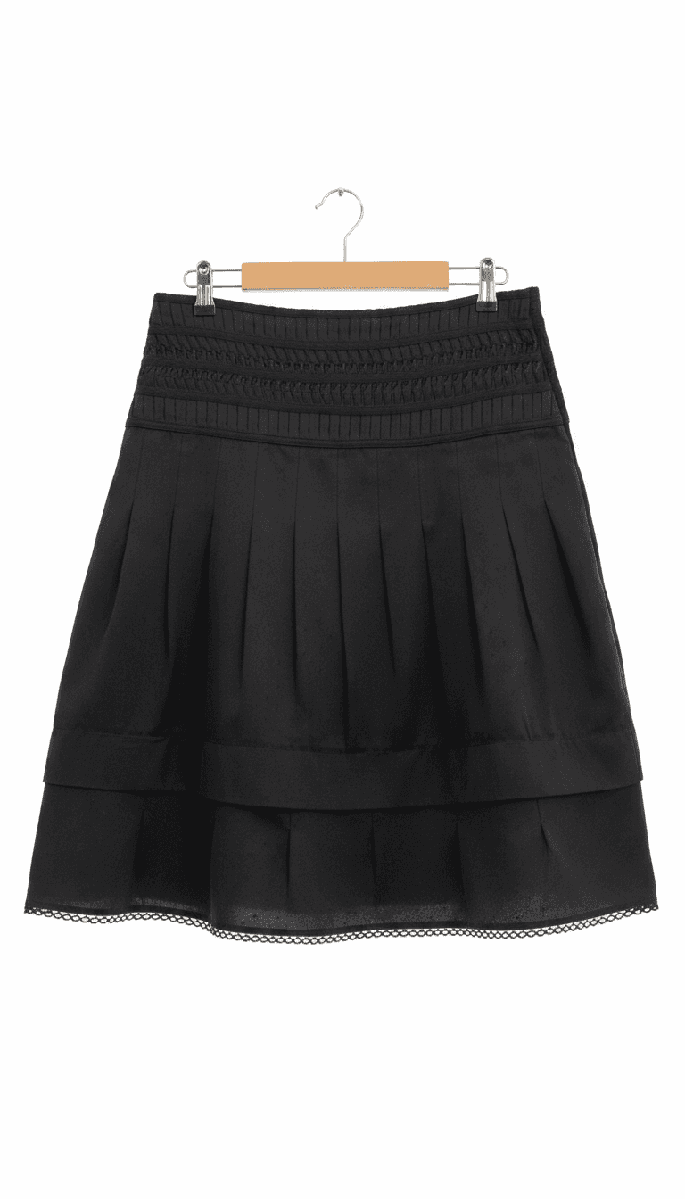 Fransa Black Pleated Mini Skirt